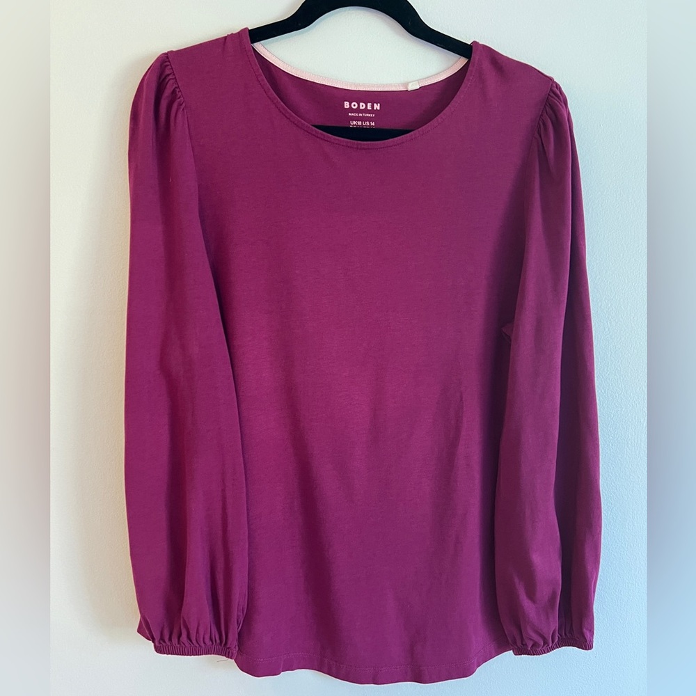 Boden Women's Fuchsia Long Sleeve Top